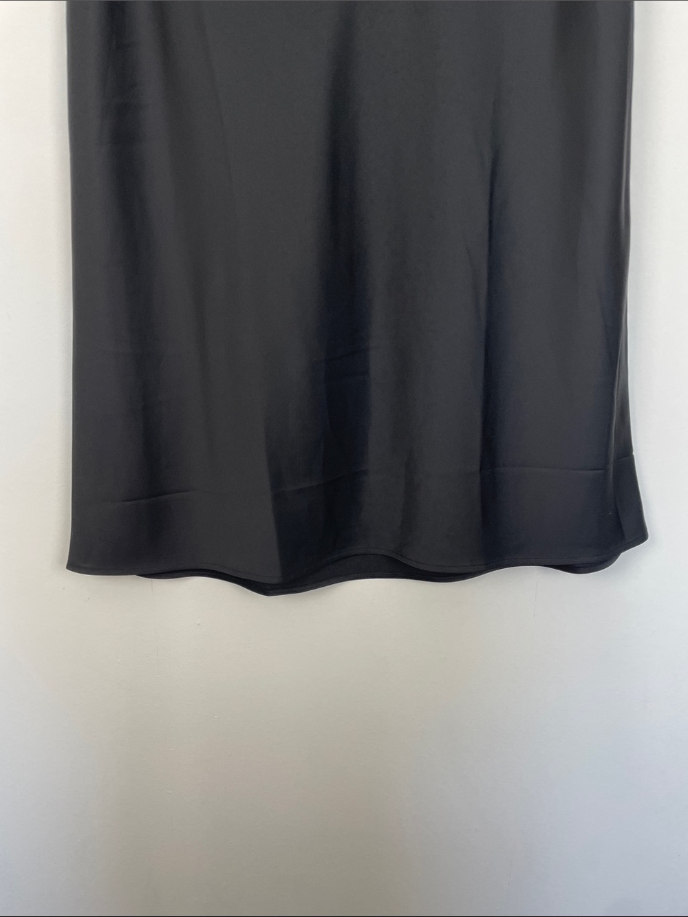 J Crew Factory Satin Classic Minimalist Pullon Black A-Line Skirt Women XL - Picture 3 of 8